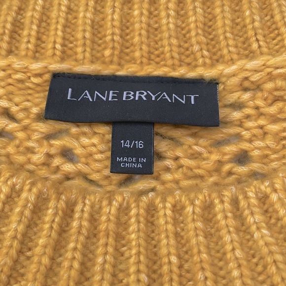 Lane Bryant Mustard Yellow Tunic Crochet sweater, size 14/16 - Picture 2 of 4